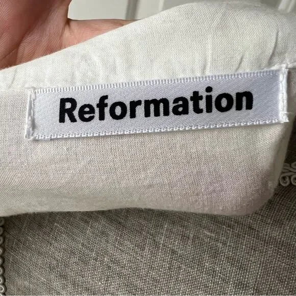 Reformation White Eyelet Wrap Dress - Picture 7 of 9